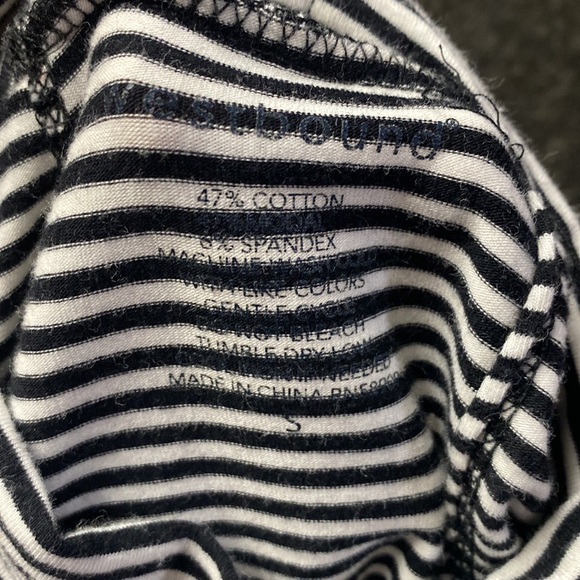 Westbound black and white striped mock neck tunic size small - Picture 7 of 7